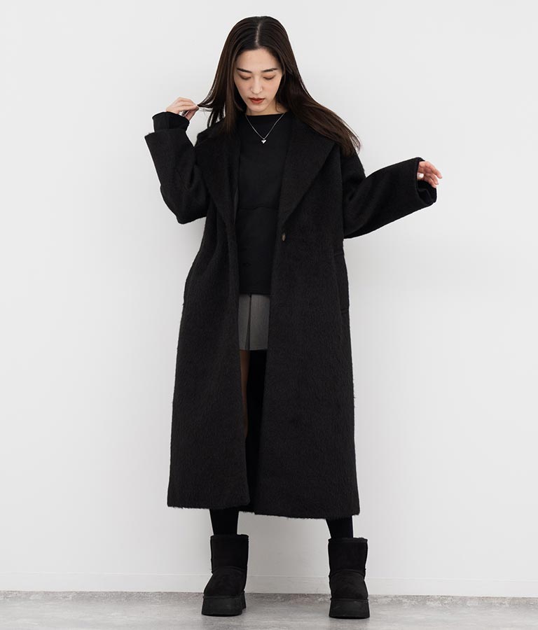 オーバーサイズ シャギー ロング チェスター コート 796-8929