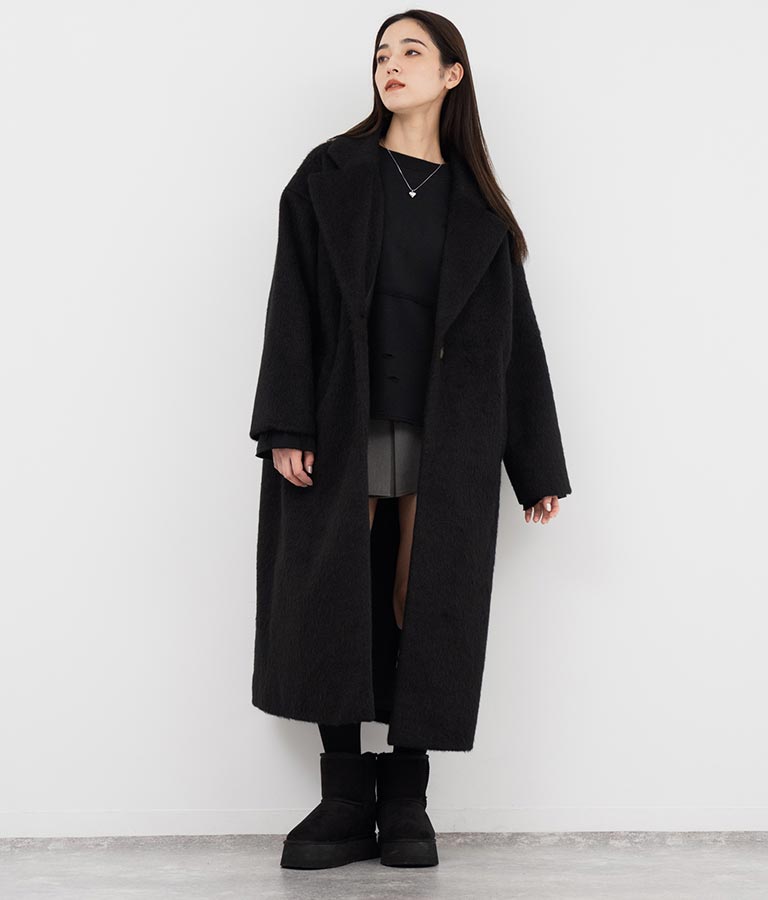 オーバーサイズ シャギー ロング チェスター コート 796-8929
