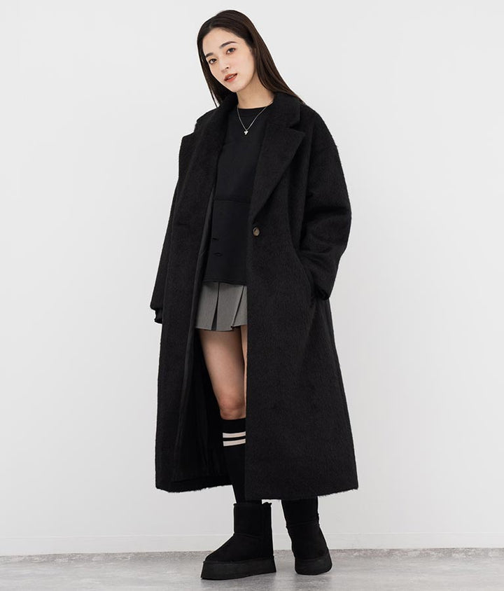オーバーサイズ シャギー ロング チェスター コート 796-8929
