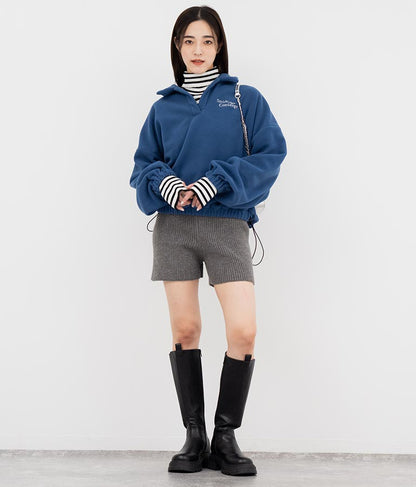 英字刺繍 スキッパー フリース トップス【別売りSETUP】 793-9055