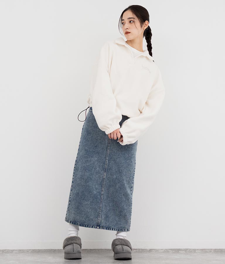 英字刺繍 スキッパー フリース トップス【別売りSETUP】 793-9055