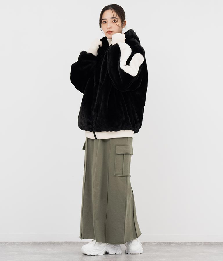 裏毛スウェットカーゴスカート 791-9002