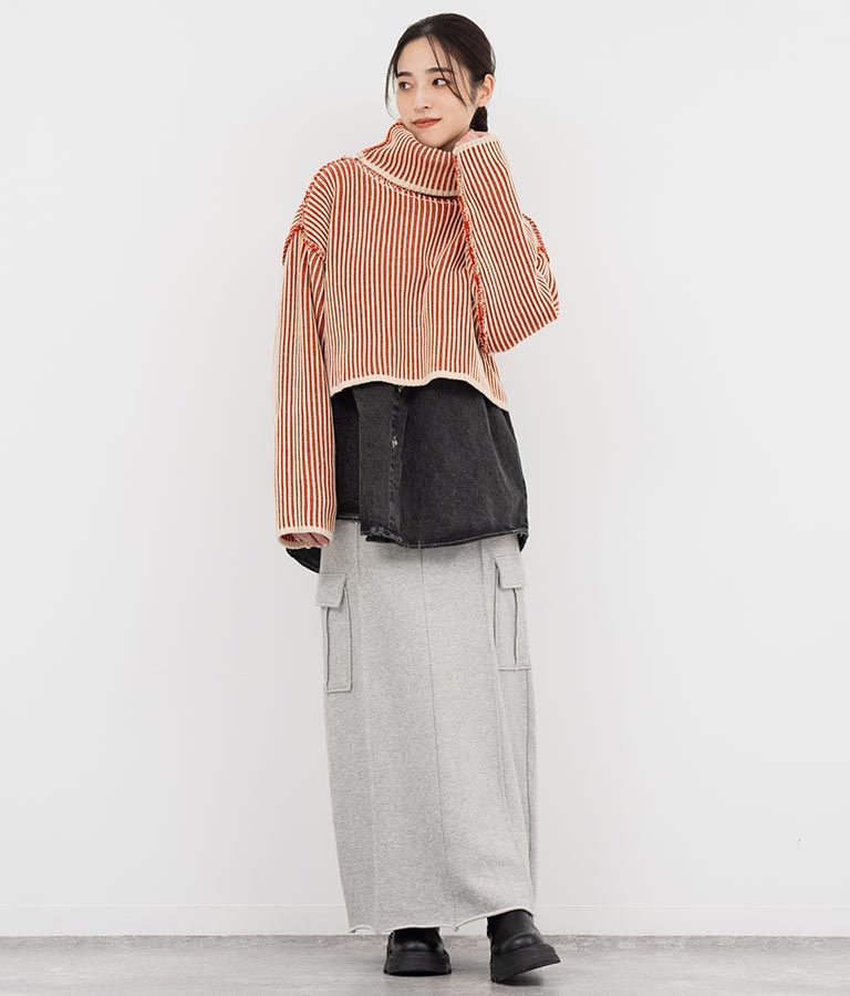 裏毛スウェットカーゴスカート 791-9002