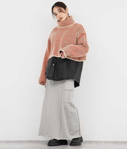 裏毛スウェットカーゴスカート 791-9002