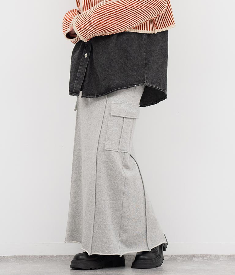 裏毛スウェットカーゴスカート 791-9002
