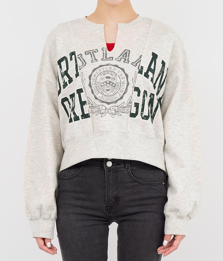 キーネック リメイク デザイン 裏毛 スウェット トレーナー