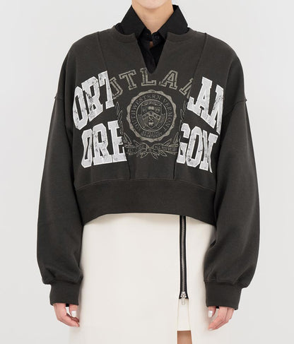 キーネック リメイク デザイン 裏毛 スウェット トレーナー 793-9100