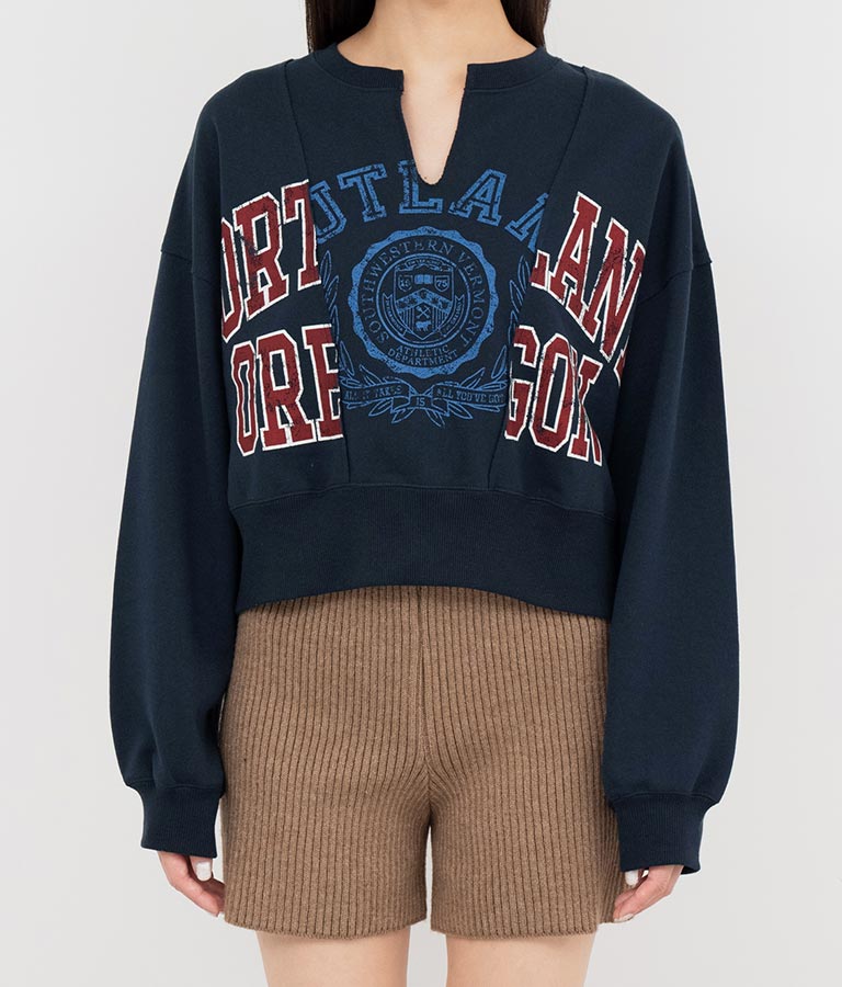 キーネック リメイク デザイン 裏毛 スウェット トレーナー 793-9100