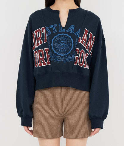 キーネック リメイク デザイン 裏毛 スウェット トレーナー 793-9100