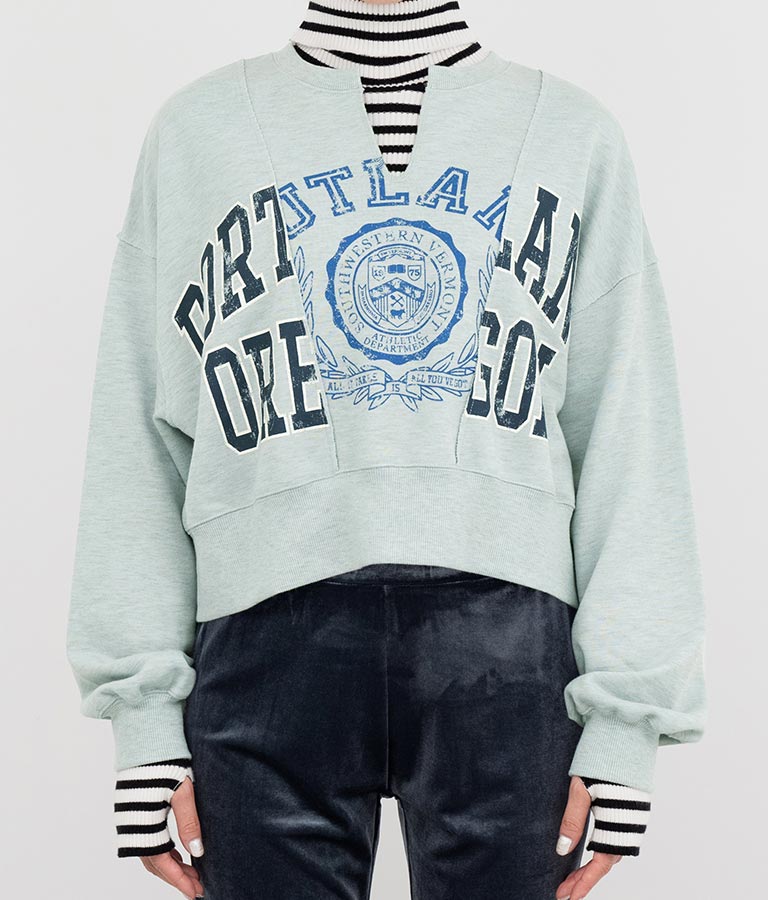 キーネック リメイク デザイン 裏毛 スウェット トレーナー 793-9100