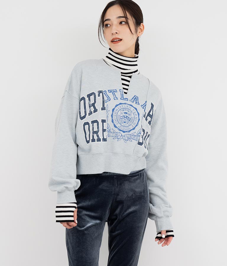 キーネック リメイク デザイン 裏毛 スウェット トレーナー 793-9100