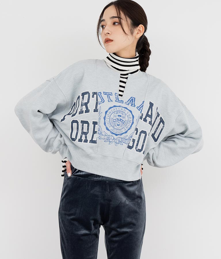 キーネック リメイク デザイン 裏毛 スウェット トレーナー 793-9100