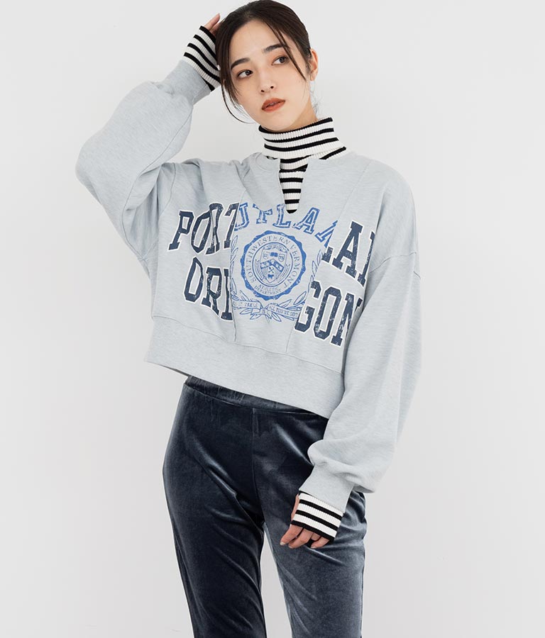 キーネック リメイク デザイン 裏毛 スウェット トレーナー 793-9100