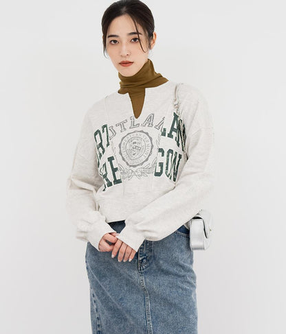 キーネック リメイク デザイン 裏毛 スウェット トレーナー 793-9100