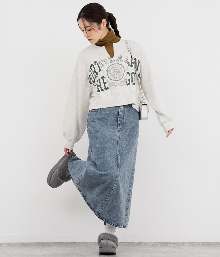 キーネック リメイク デザイン 裏毛 スウェット トレーナー 793-9100