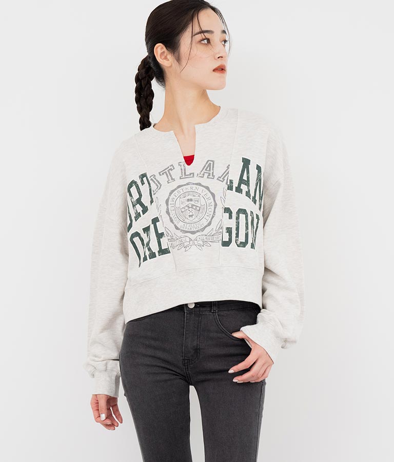 キーネック リメイク デザイン 裏毛 スウェット トレーナー 793-9100