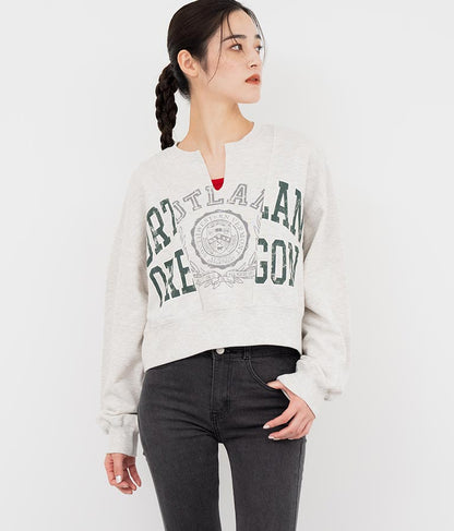 キーネック リメイク デザイン 裏毛 スウェット トレーナー 793-9100