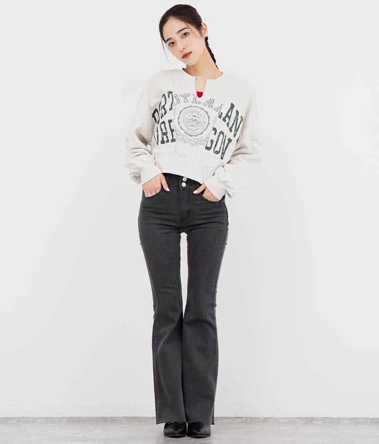 キーネック リメイク デザイン 裏毛 スウェット トレーナー 793-9100