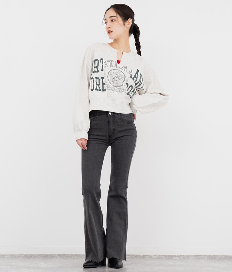 キーネック リメイク デザイン 裏毛 スウェット トレーナー 793-9100