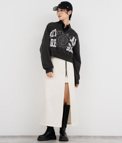 キーネック リメイク デザイン 裏毛 スウェット トレーナー 793-9100