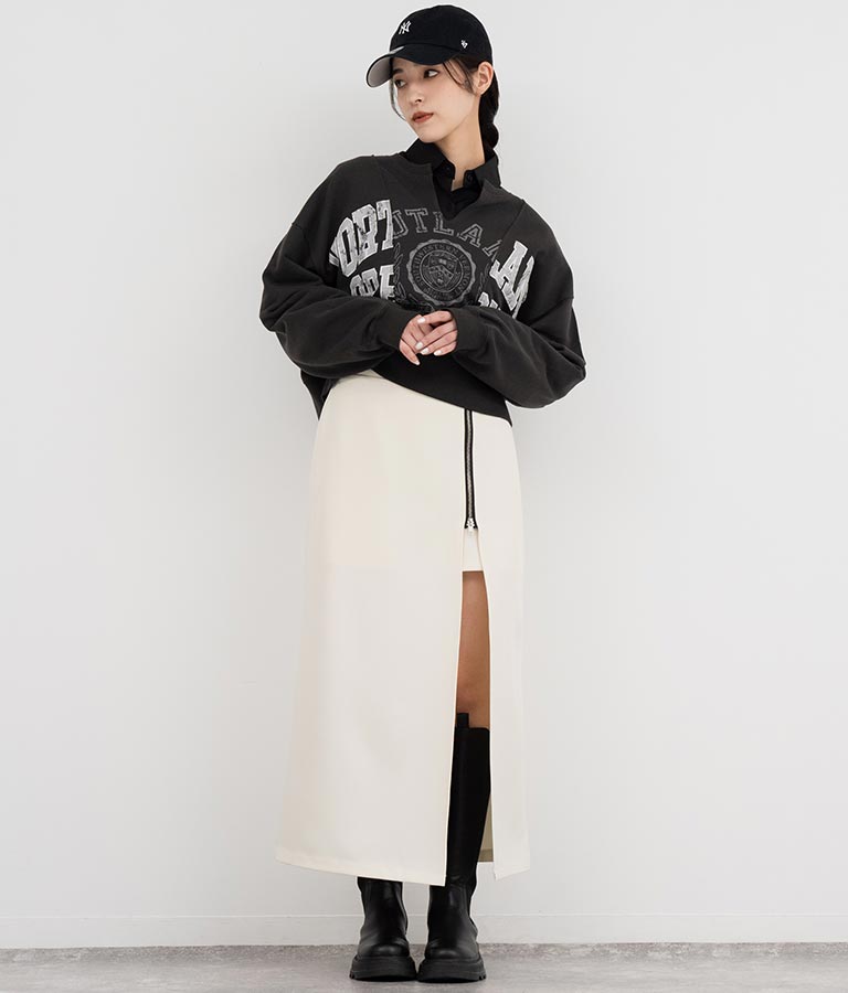 キーネック リメイク デザイン 裏毛 スウェット トレーナー 793-9100