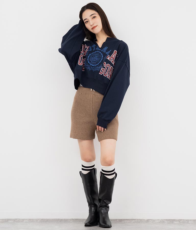 キーネック リメイク デザイン 裏毛 スウェット トレーナー 793-9100