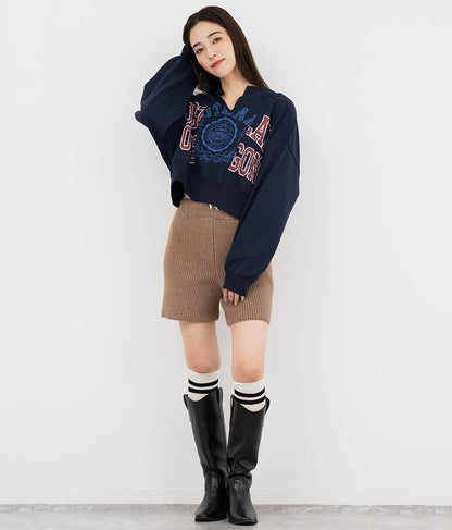 キーネック リメイク デザイン 裏毛 スウェット トレーナー 793-9100