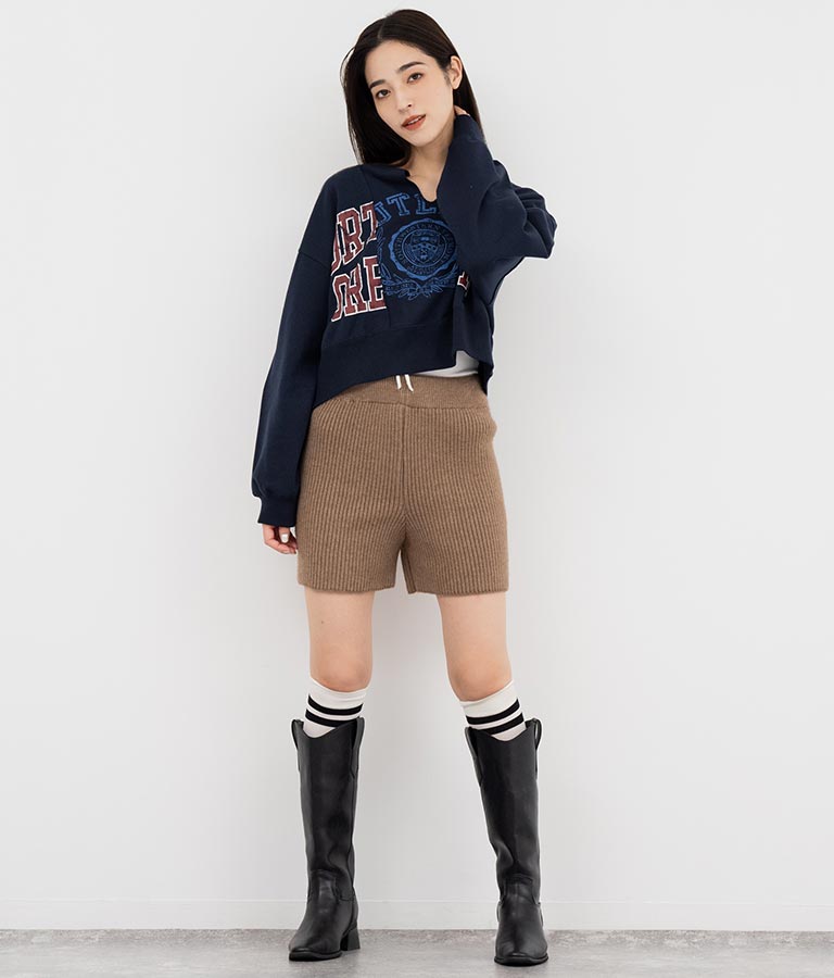 キーネック リメイク デザイン 裏毛 スウェット トレーナー 793-9100