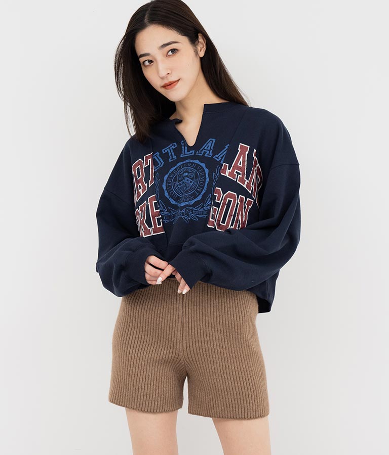 キーネック リメイク デザイン 裏毛 スウェット トレーナー 793-9100