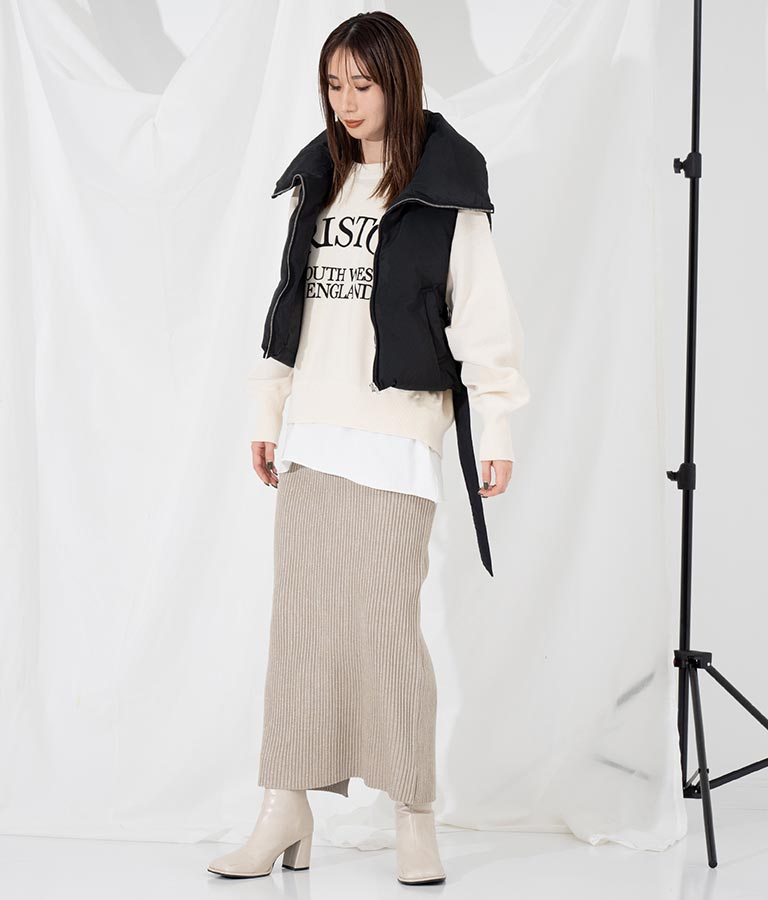 サイドオープン ファイバー ダウン ショート ベスト ジレ 365-9291