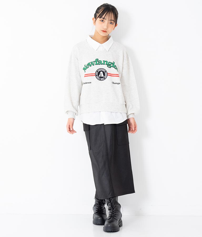 フェイクレザー カーゴ ロング スカート 911-7347