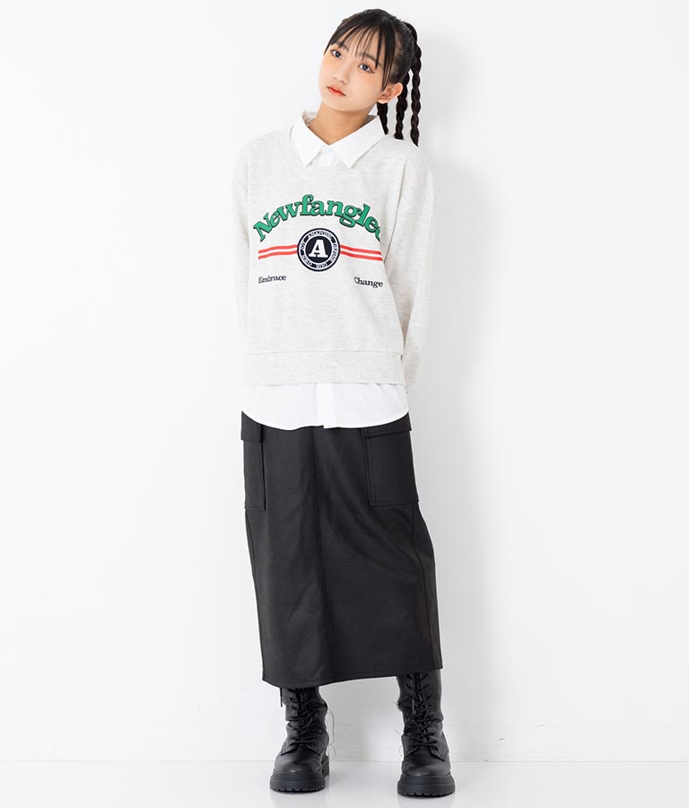 フェイクレザー カーゴ ロング スカート 911-7347