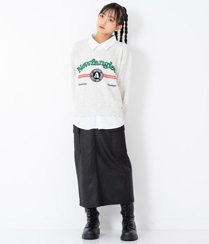 フェイクレザー カーゴ ロング スカート 911-7347