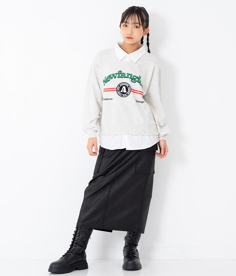 フェイクレザー カーゴ ロング スカート 911-7347