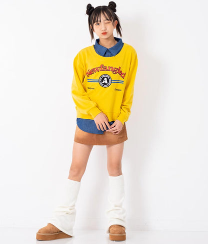 シャツフェイク レイヤード 裏毛 スウェット トレーナー 913-7354