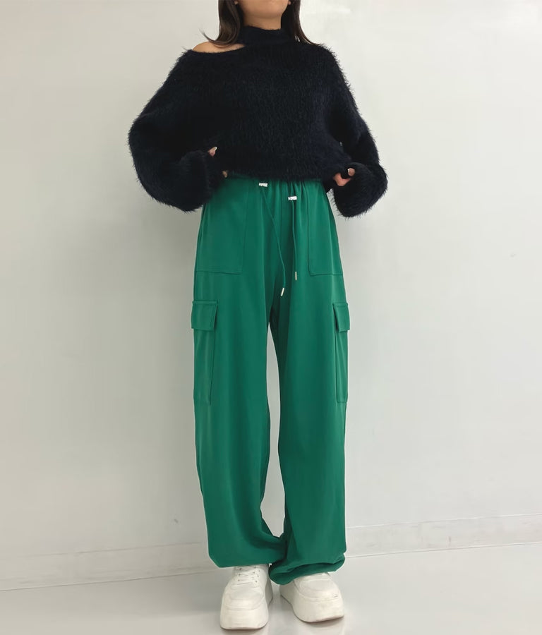 フェザーヤーン カットアウト ニット トップス 793-8960