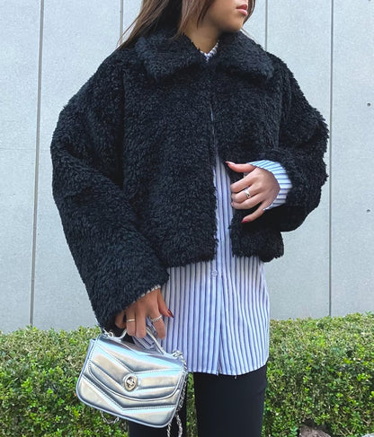 フェイクファー 衿付き ジャケット コート 796-8945