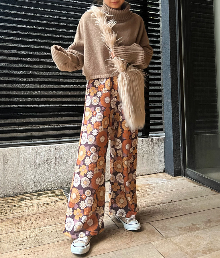 オフタートル クロップド 起毛 ニット トップス 853-5711