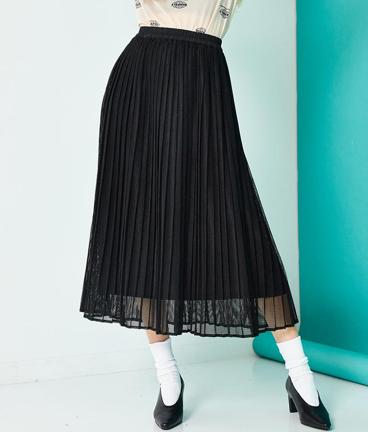 総メッシュ プリーツ スカート 361-9298