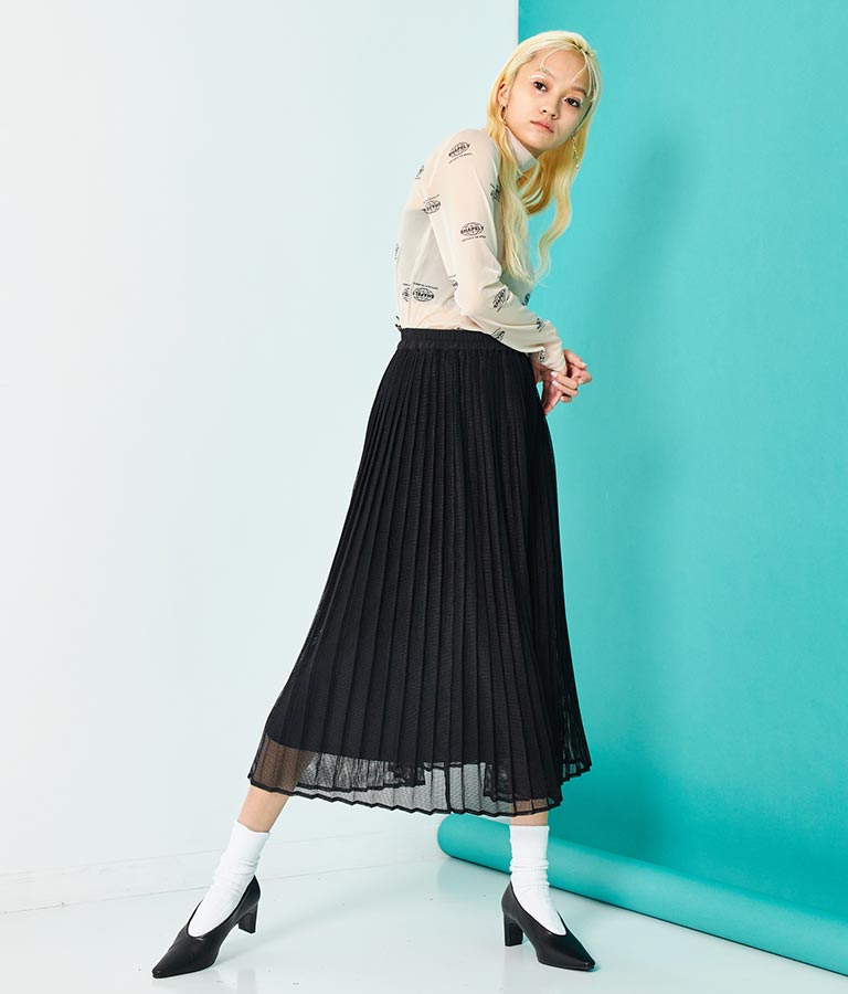 総メッシュ プリーツ スカート 361-9298