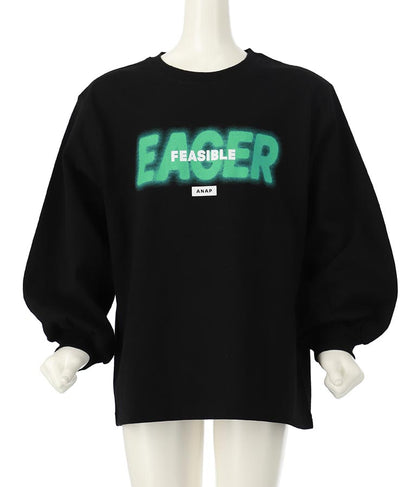 スプレーロゴ プリント ビッグ ロンT 長袖 Tシャツ 423-3215