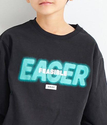 スプレーロゴ プリント ビッグ ロンT 長袖 Tシャツ 423-3215