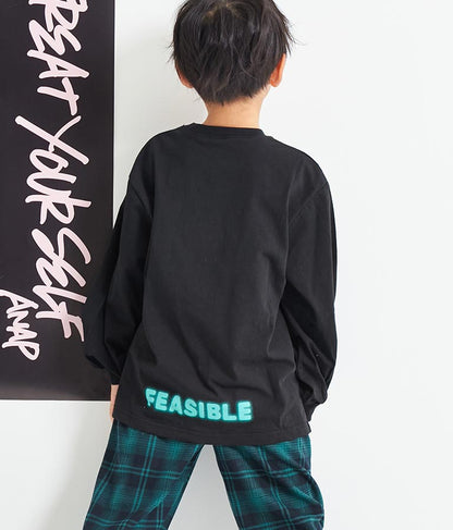 スプレーロゴ プリント ビッグ ロンT 長袖 Tシャツ 423-3215