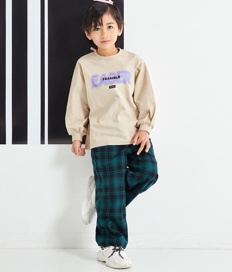 スプレーロゴ プリント ビッグ ロンT 長袖 Tシャツ 423-3215