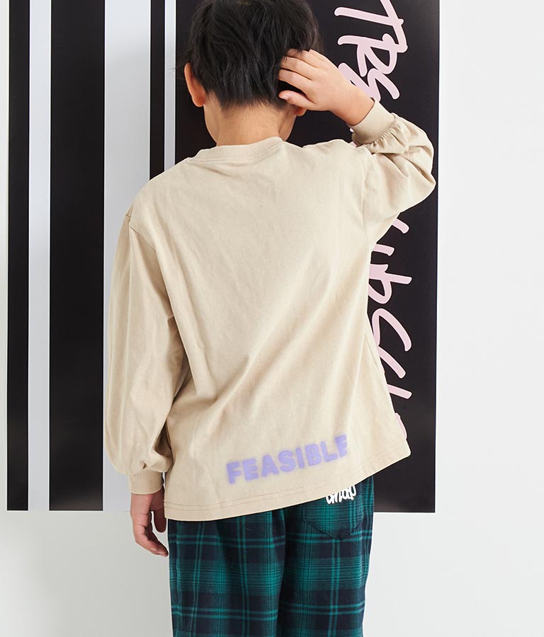 スプレーロゴ プリント ビッグ ロンT 長袖 Tシャツ 423-3215