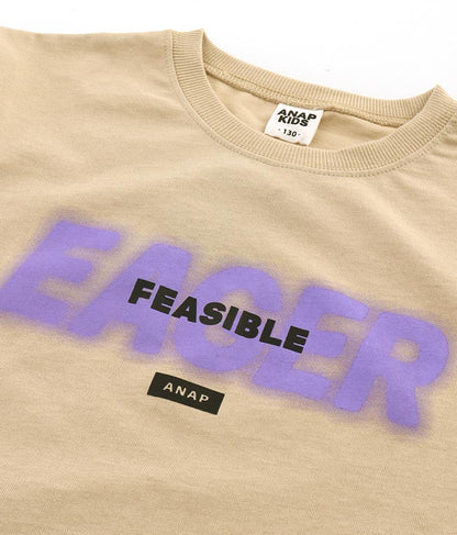 スプレーロゴ プリント ビッグ ロンT 長袖 Tシャツ 423-3215