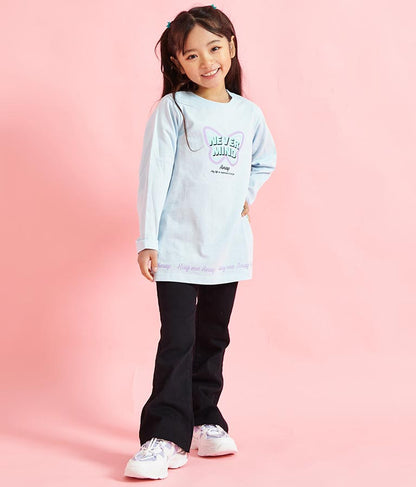 バタフライ プリント チュニック ロンT 長袖 Tシャツ 423-3216