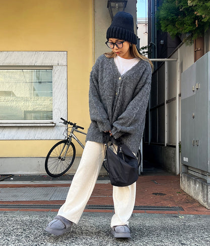 ブークレ ループヤーン 起毛 MIX ニット カーディガン 854-5743