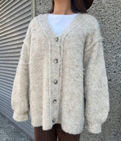 ブークレ ループヤーン 起毛 MIX ニット カーディガン 854-5743
