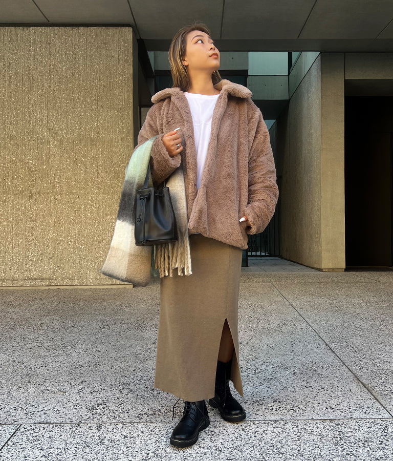 スリット 厚手 ニット タイトスカート 851-5754